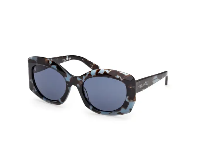 EMILIO PUCCI Donna EP0259 55V Occhiali da sole Havana Blu Farfalla Normale