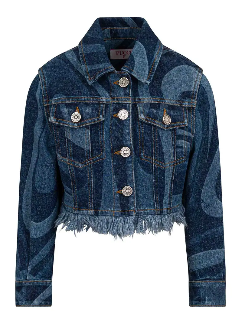 Emilio Pucci Giubbino Sfrangiato Blu