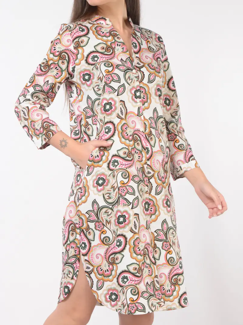 EMME BY MARELLA abito lungo da donna chemisier a fiori Bianco