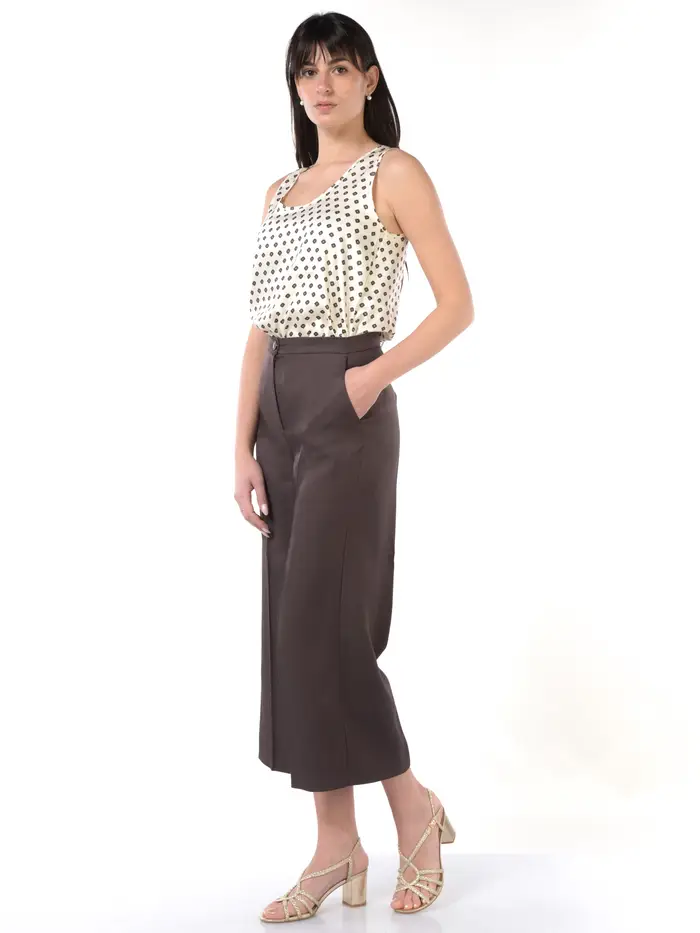 EMME BY MARELLA blusa da donna senza maniche a fantasia BEIGE