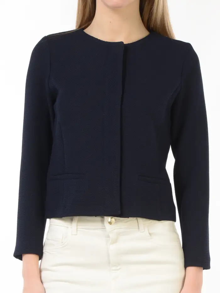 EMME BY MARELLA giacca da donna in maglia lavorata a girocollo Blu