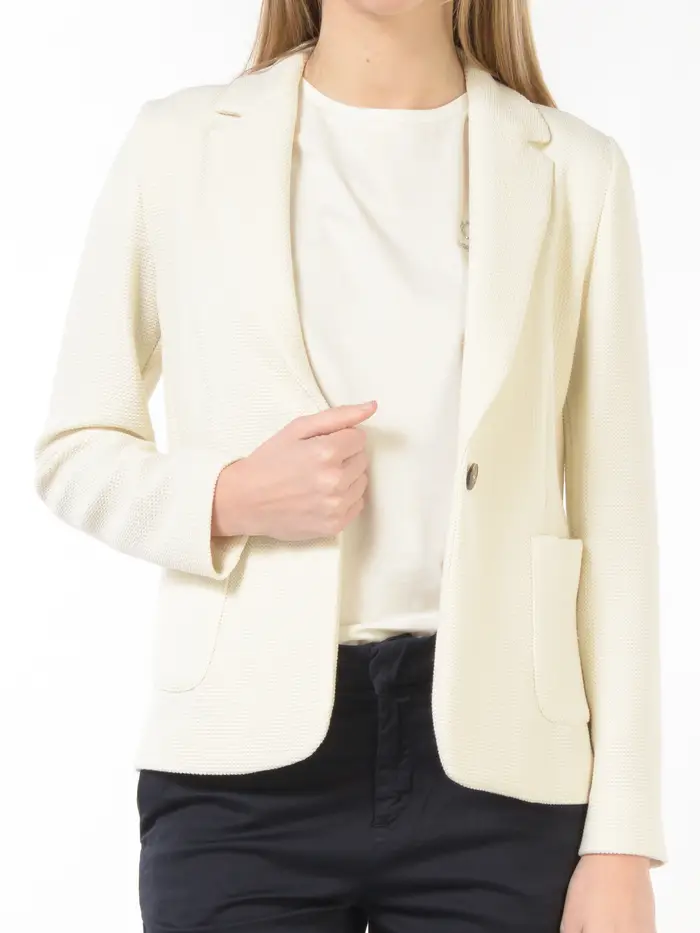 EMME BY MARELLA giacca da donna in maglia lavorata e a monopetto BEIGE