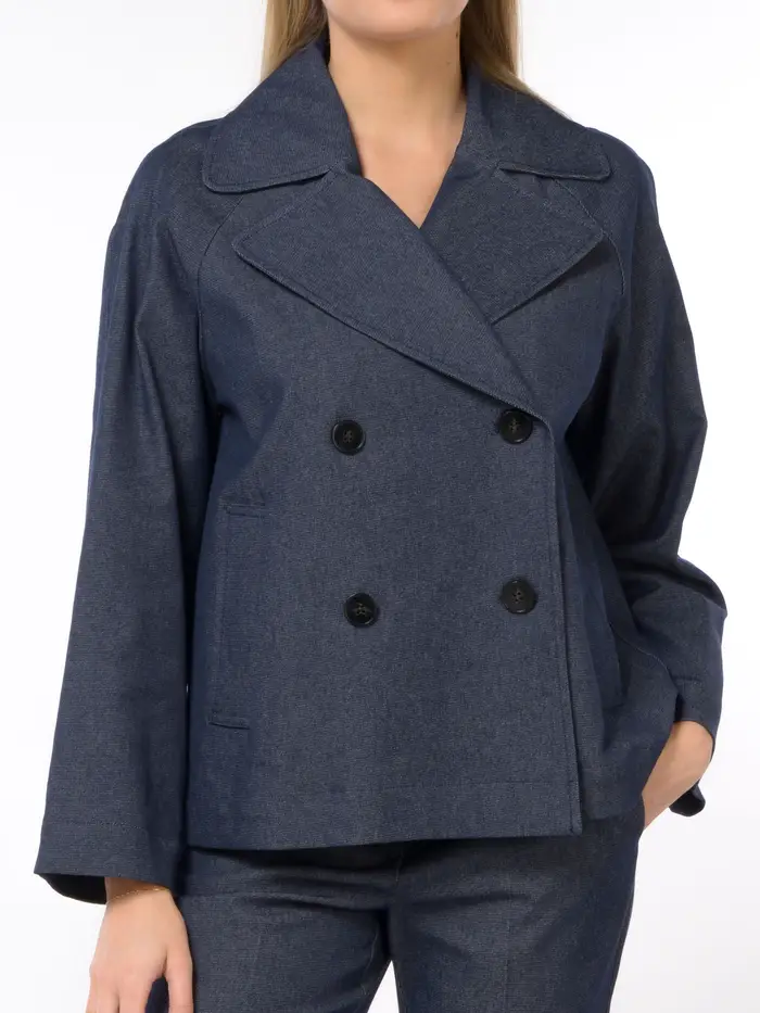 EMME BY MARELLA giubbino da donna in denim a doppiopetto Blu