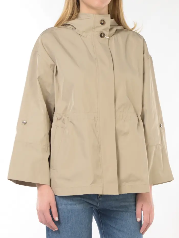 EMME BY MARELLA impermeabile da donna con cappuccio e coulisse BEIGE