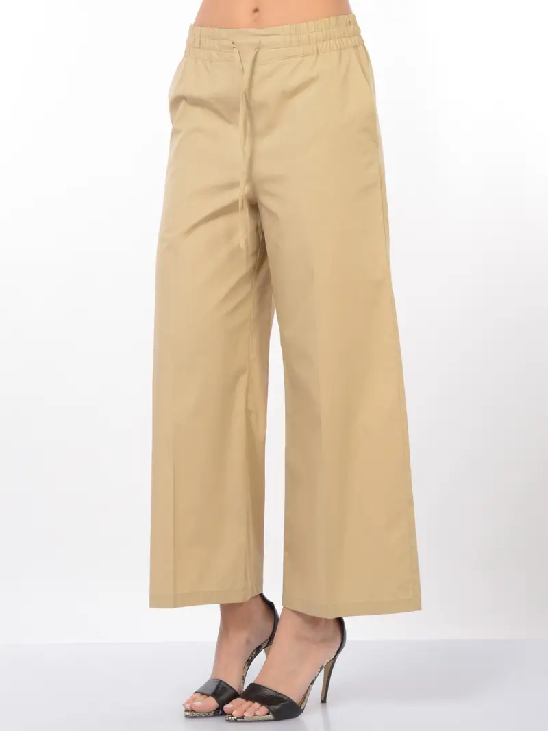 EMME BY MARELLA pantalone da donna ampio con elastico BEIGE
