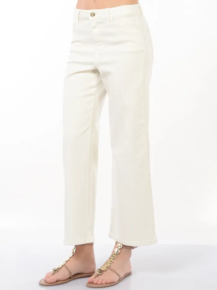 EMME BY MARELLA pantalone da donna ampio e cropped BEIGE