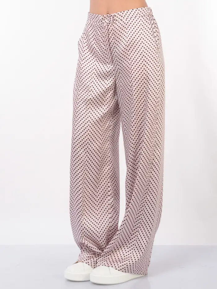 EMME BY MARELLA pantalone da donna effetto raso a pois BEIGE