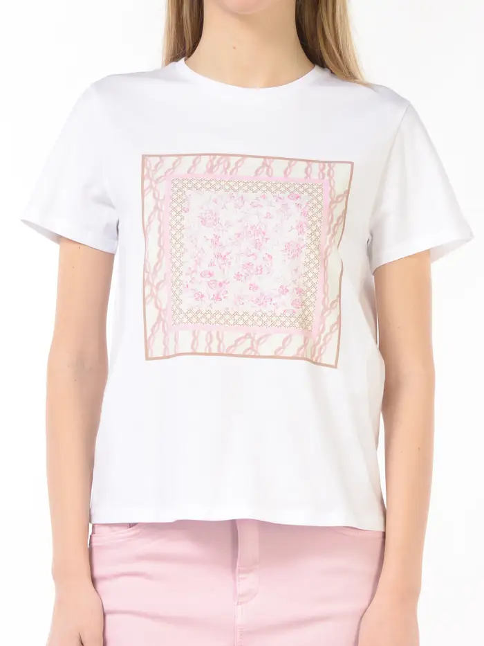 EMME BY MARELLA t Shirt da donna a girocollo con stampa Bianco