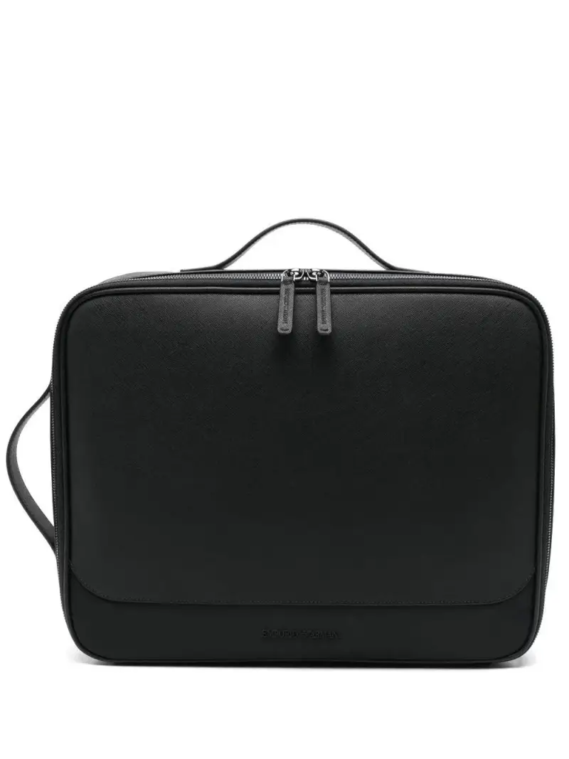 Emporio Armani Borsa briefcase con logo in rilievo e zip