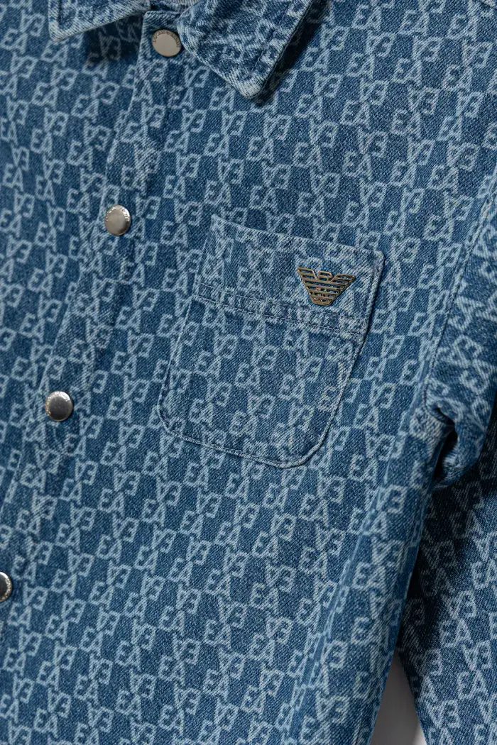 camicia jeans bambino/a Blu miniatura 4