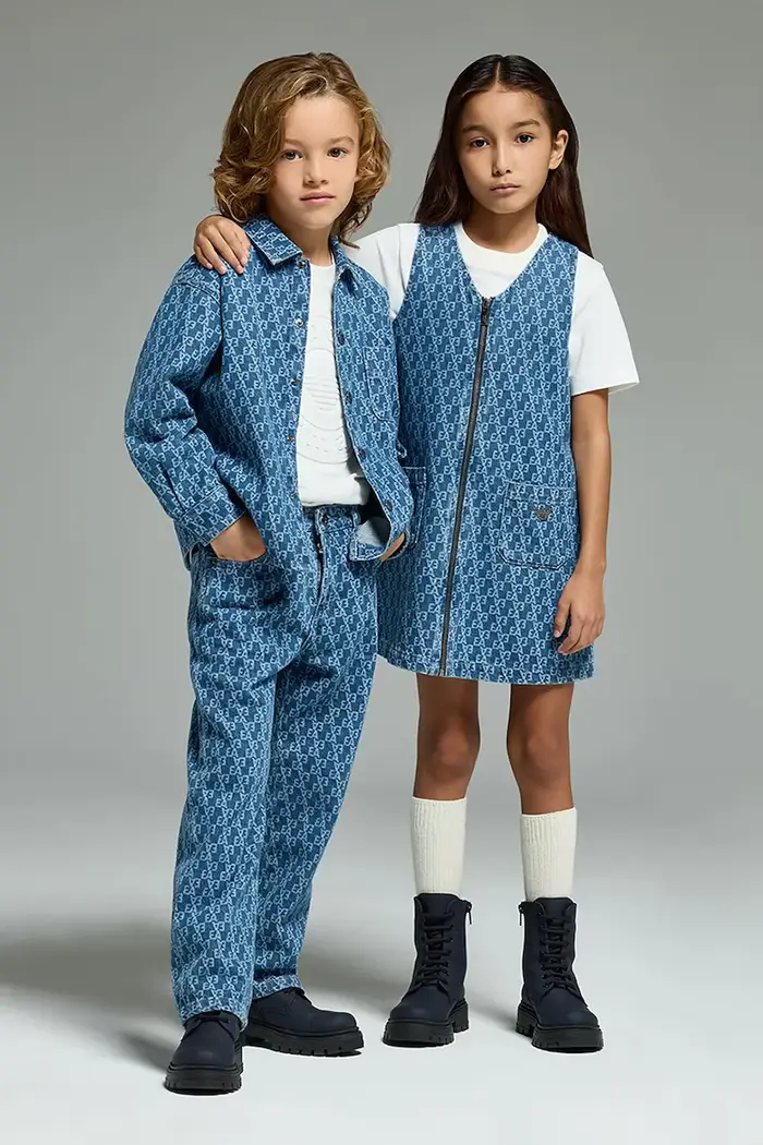 camicia jeans bambino/a Blu miniatura 5