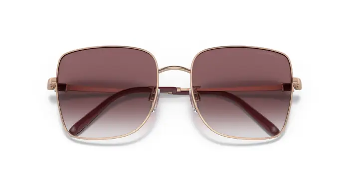 Emporio Armani Donna EA2128D 30118H Occhiali da sole Metallo Oro Viola Squadrata Normale Sfumato