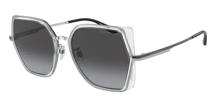 Emporio Armani Donna EA2142D 30158G Occhiali da sole Metallo Trasparente Grigio Squadrata Normale Sfumato