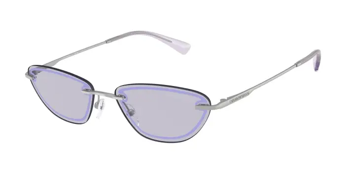 Emporio Armani Donna EA2158 30451A Occhiali da sole Metallo Argento Lilla Cat Eye Normale