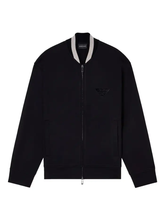 Emporio Armani Felpa bomber nero con patch d aquila