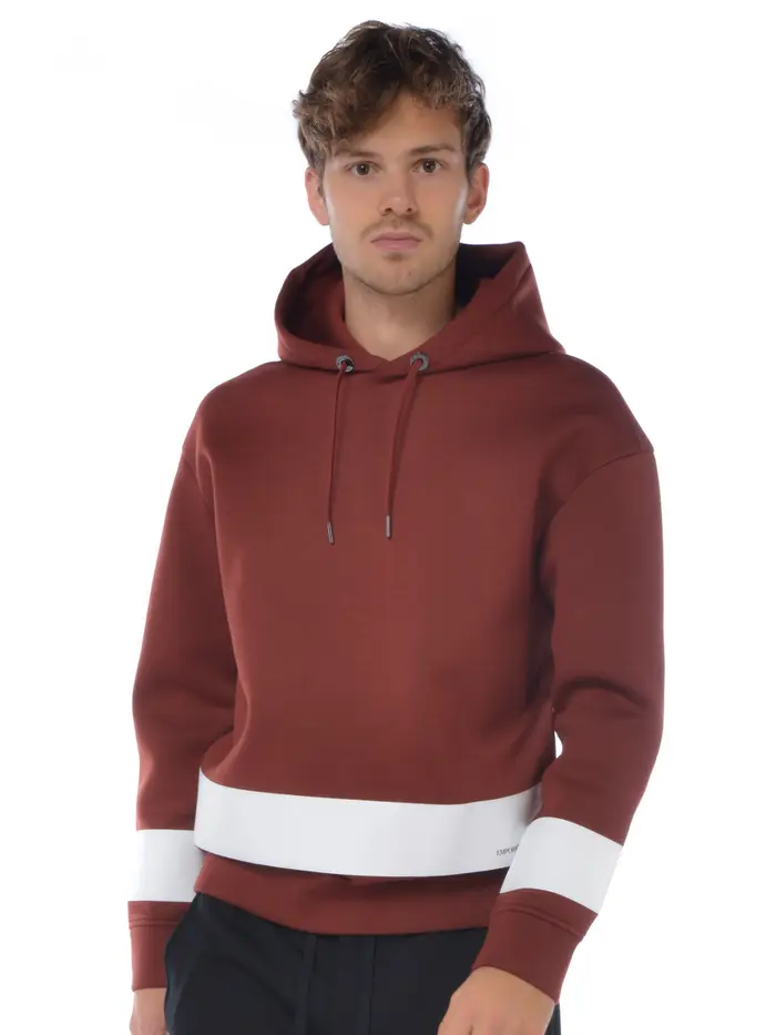 felpa da uomo Emporio Armani in modal con banda Arancio