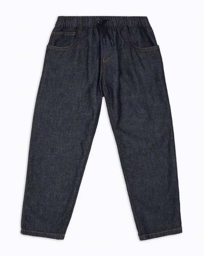 Pantalone chino jogger Emporio Armani Junior in denim blu scuro