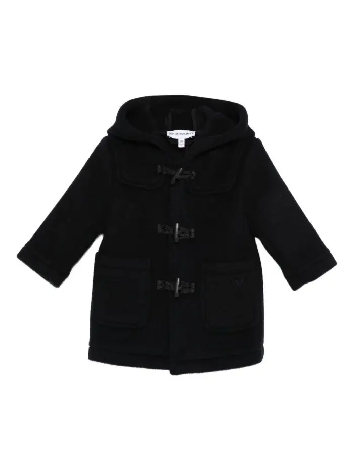 EMPORIO ARMANI KIDS Cappotto nero con cappuccio classico Blu
