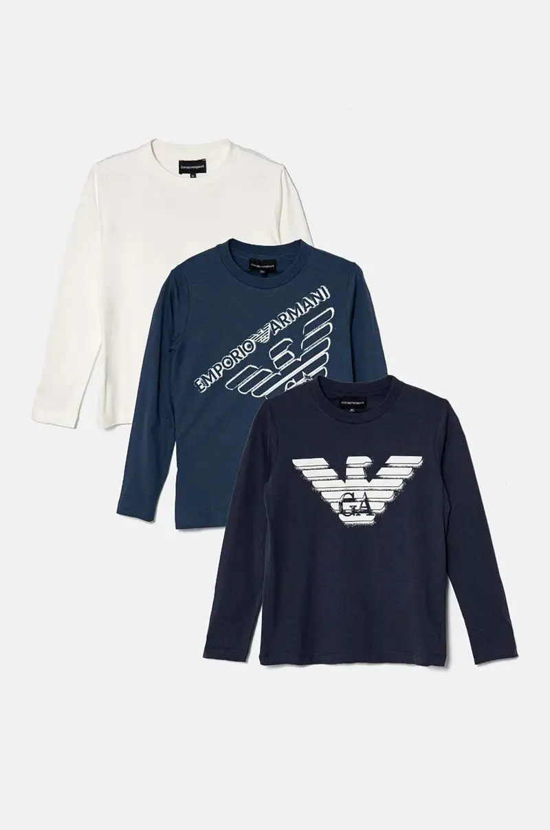 Emporio Armani longsleeve in cotone bambino/a Blu navy
