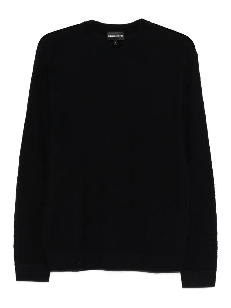 Emporio Armani Maglione Girocollo In Lana Blu