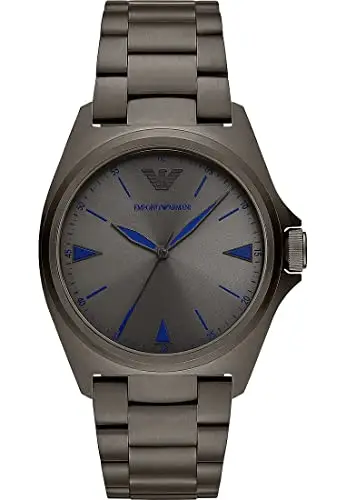 Emporio Armani Orologio da uomo, movimento a tre lancette, cassa in acciaio inossidabile 40 mm con bracciale in acciaio