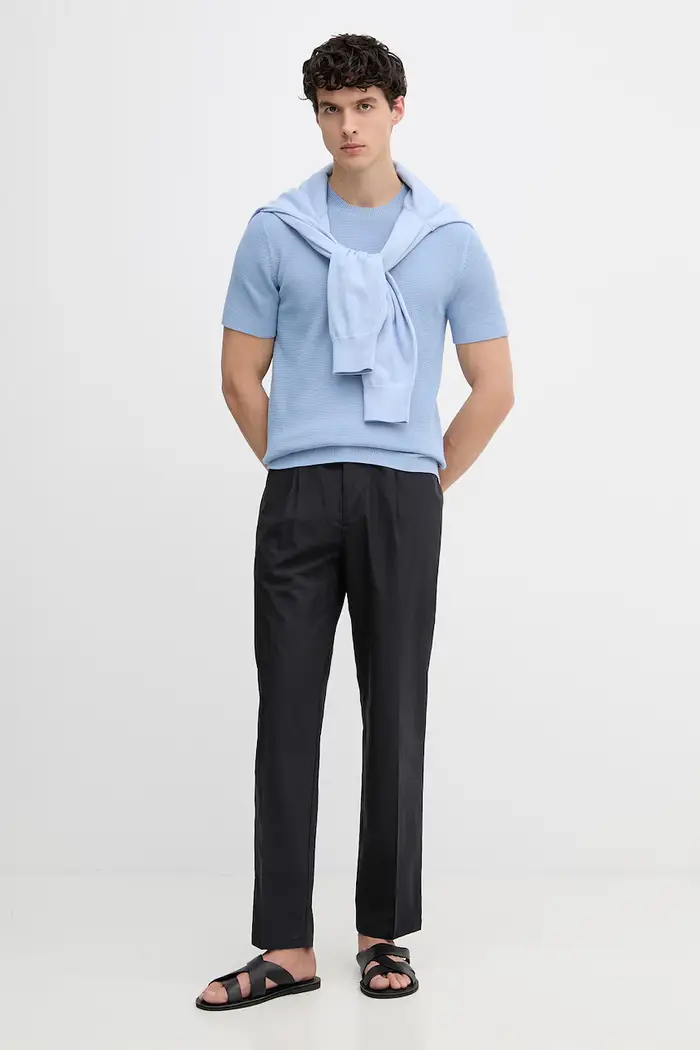 Emporio Armani pantaloni chinos da uomo in cotone Blu navy