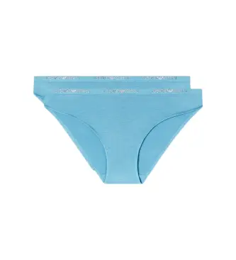 Emporio Armani per donna EW000403_AF19024 Set di 2 mutandine Think Blue, Homewear, Viscosa, Turchese Pelle