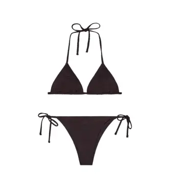 Emporio Armani per donna EW000786_AF20241 Bikini con motivo jacquard marrone, Beachwear, Poliestere