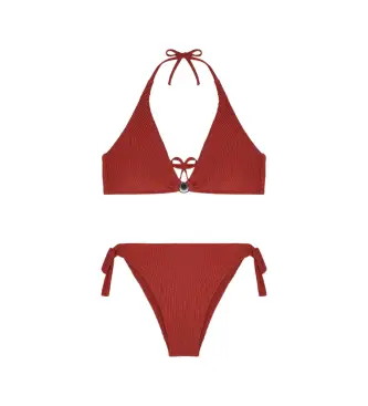 Emporio Armani per donna EW003272_AF20238 Bikini in lycra marrone testurizzato, Beachwear, Poliestere