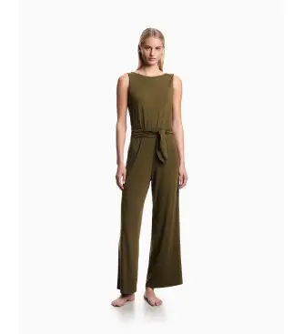 Emporio Armani per donna EW003412_AF20240 tuta verde estiva, Casual, Viscosa, Senza maniche / cinghie