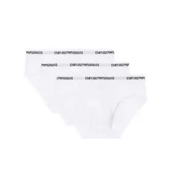 Emporio Armani per uomo EM000258_AF14132 Set di 3 slip bianchi in maglia elasticizzata, Bianco, Homewear, Cotone