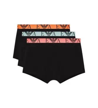 per uomo EM000259_AF20668 Set di 3 boxer neri semplici (S), Nero, Homewear, Cotone