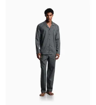 Emporio Armani per uomo EM000615_AF19318 Pigiama in mussola blu navy, Homewear, Cotone, Manica lunga