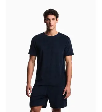 Emporio Armani per uomo EM000692_AF20449 T-shirt da spiaggia blu navy, Casual, Cotone, Manica corta