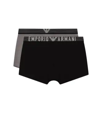 Emporio Armani per uomo EM001014_AF18893 Set di 2 Eco Boxer, nero e grigio, Homewear, Viscosa