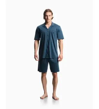 Emporio Armani per uomo EM001372_AF20670 Pigiama Notte Blu, Homewear, Cotone, Manica corta