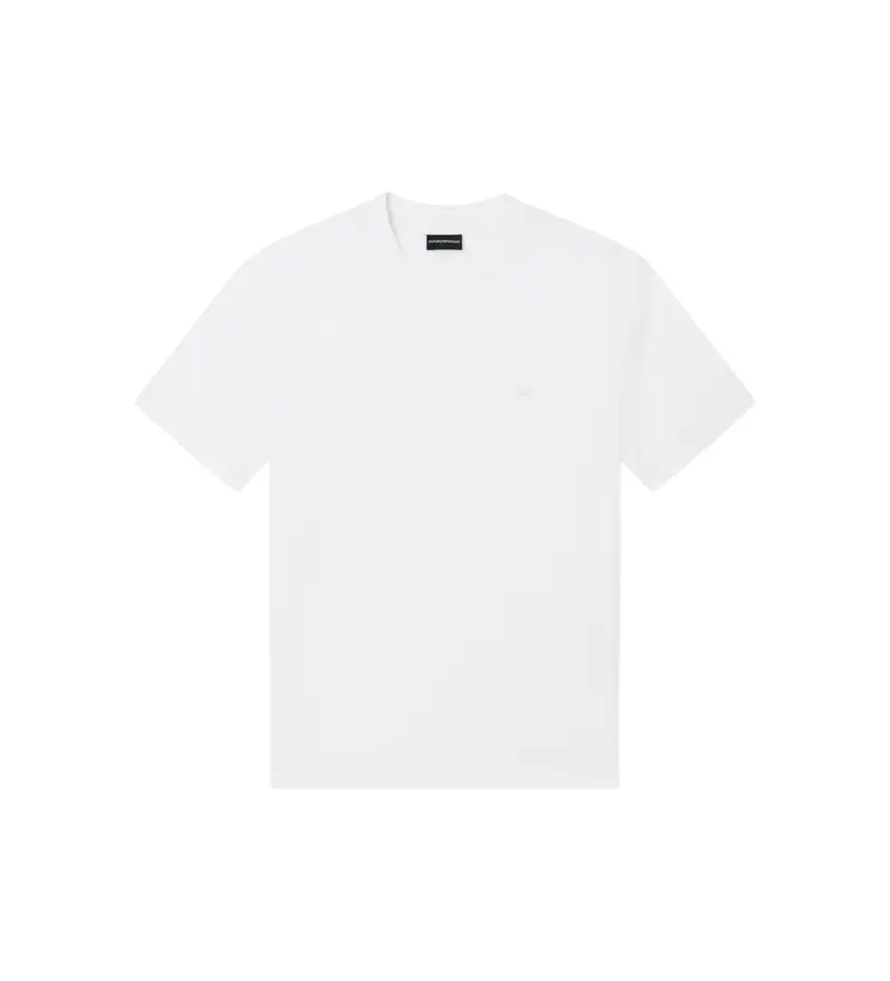 Emporio Armani per uomo EM005491_AF24839 Maglietta basic in Lyocell, bianca, Bianco, Casual, Manica corta