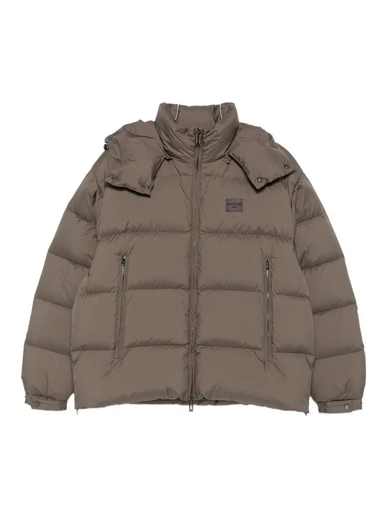 Emporio Armani Piumino corto in nylon Beige