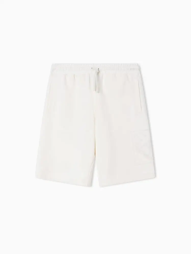 Emporio Armani shorts logo series in cotone bianco con logo