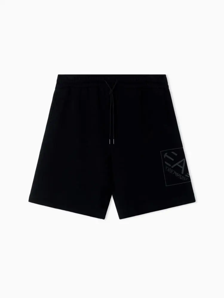 Emporio Armani shorts logo series in cotone nero con logo