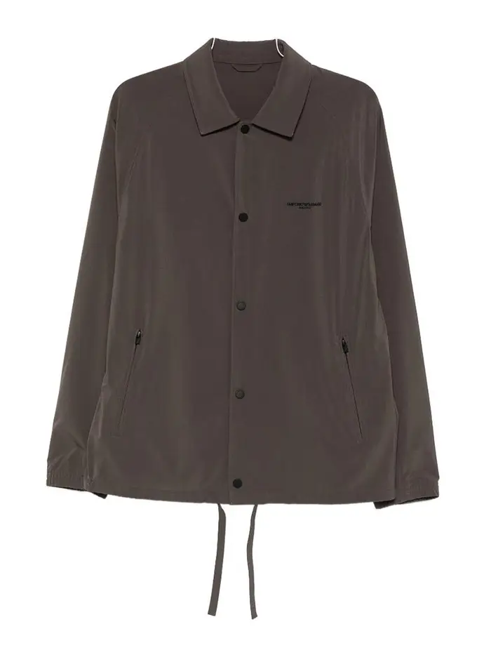 Emporio Armani Sovracamicia con logo Marrone