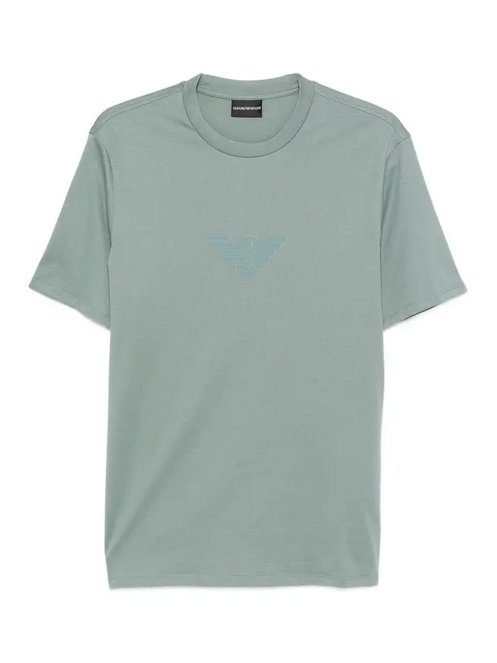 Emporio Armani T-shirt in cotone con logo Verde