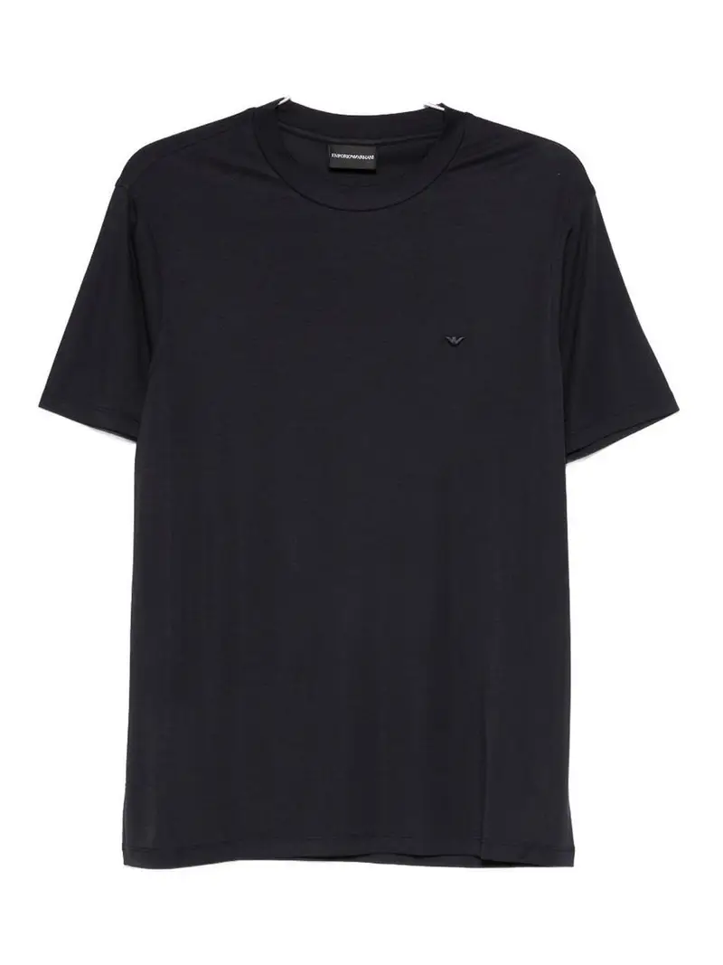 Emporio Armani T-shirt in misto modal e seta Blu