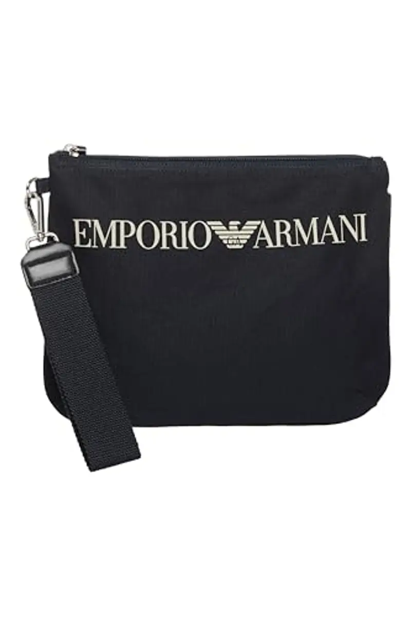 Emporio Armani Unisex Logo Pouch Bag, Custodia Unisex - Adulto, Blu (Navy Blue)