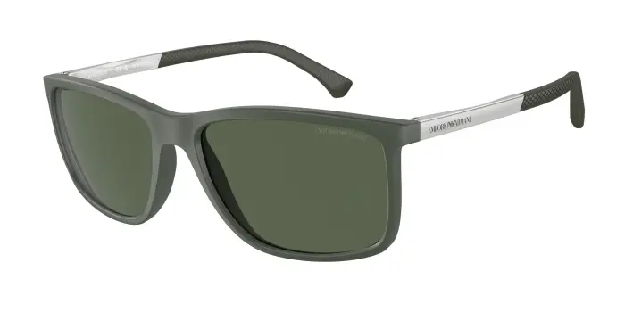 Emporio Armani Uomo EA4058 50589A Occhiali da sole Iniettato Verde Verde Squadrata Polarizzata
