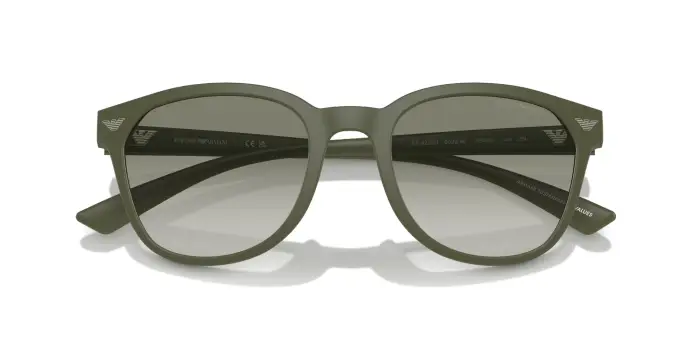Emporio Armani Uomo EA4225U 60998E Occhiali da sole Iniettato Verde Verde Pantos Normale Sfumato