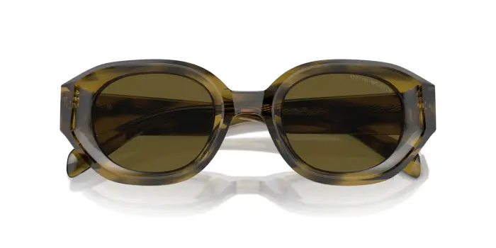 Emporio Armani Uomo EA4230U 614873 Occhiali da sole Acetato Verde Marrone Geometrica Normale