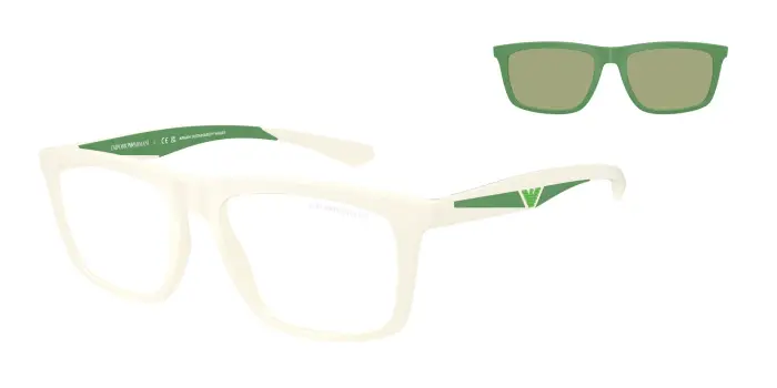 Emporio Armani Uomo EA4235 61871W Occhiali da sole Iniettato Bianco Trasparente Squadrata Normale