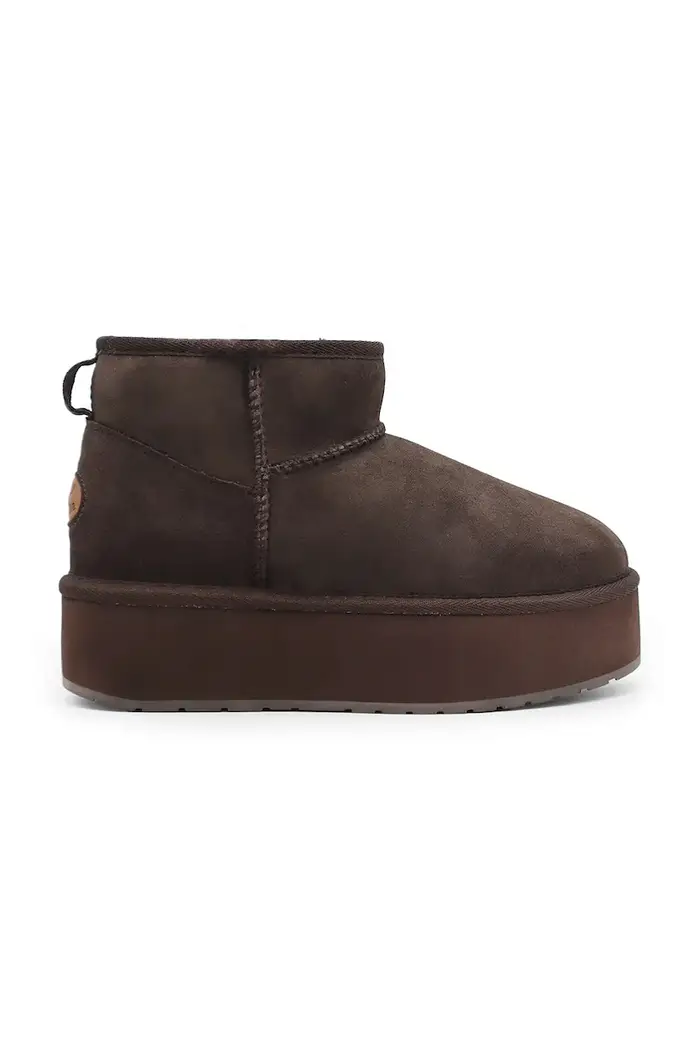 EMU Australia stivali da neve in camoscio Stinger Micro Flatform Marrone