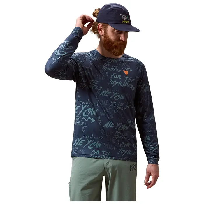 Bikeshirt manica lunga Singletrack Print Grigio